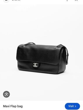 CHANEL style Maxi Flap in Black calf leather by Matthieu Blazy silver hardware
